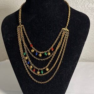 Chic Gold Multicolor Layered Necklace